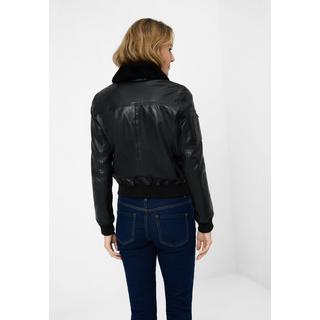 RICANO  Veste en cuir  Nova, style bomber avec col en agneau 