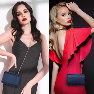 Only-bags.store Elegante Satin Vintage Abend Clutch Handtasche  