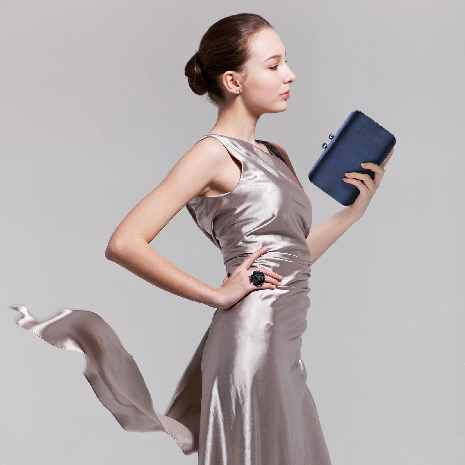 Only-bags.store Elegante Satin Vintage Abend Clutch Handtasche  