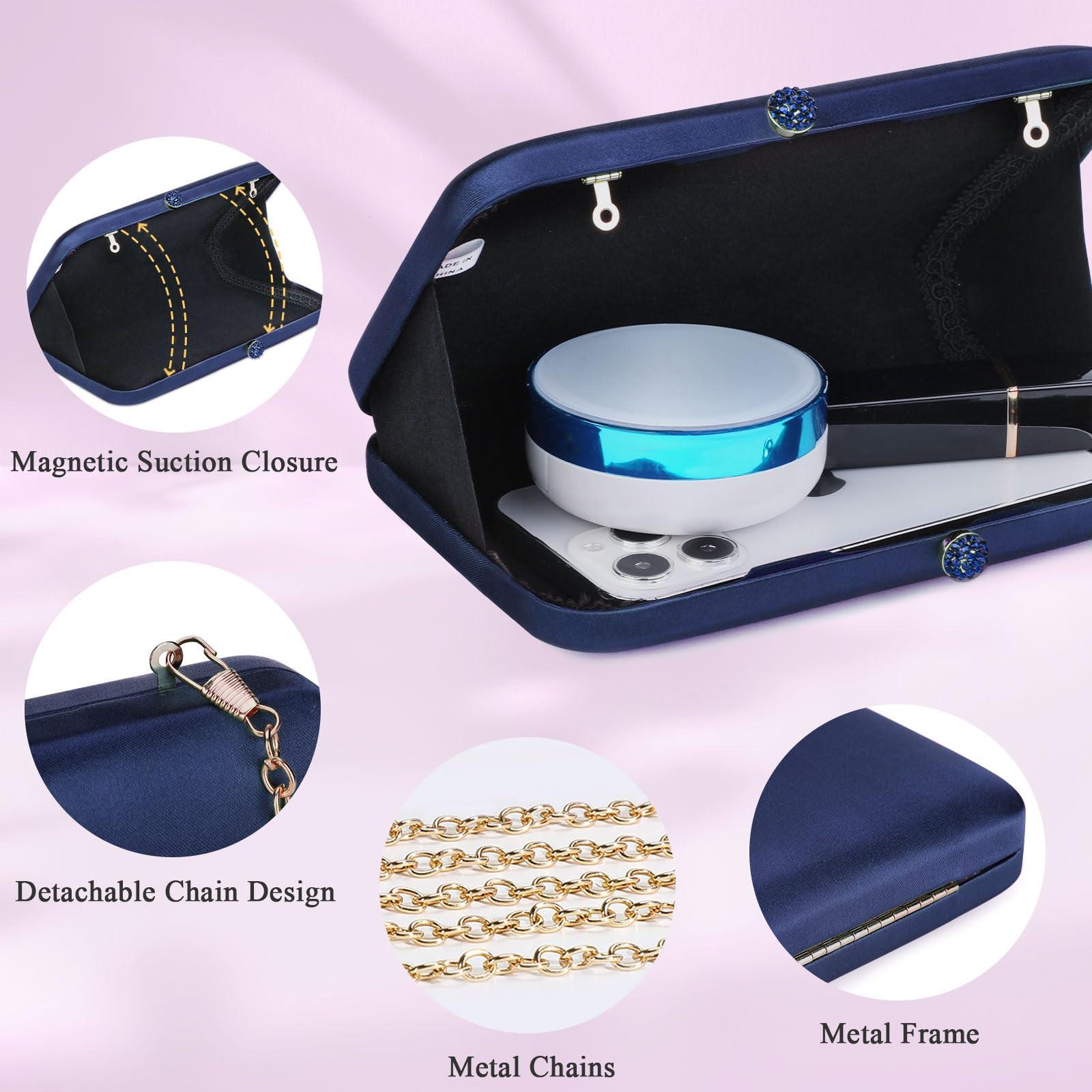 Only-bags.store Elegante Satin Vintage Abend Clutch Handtasche  