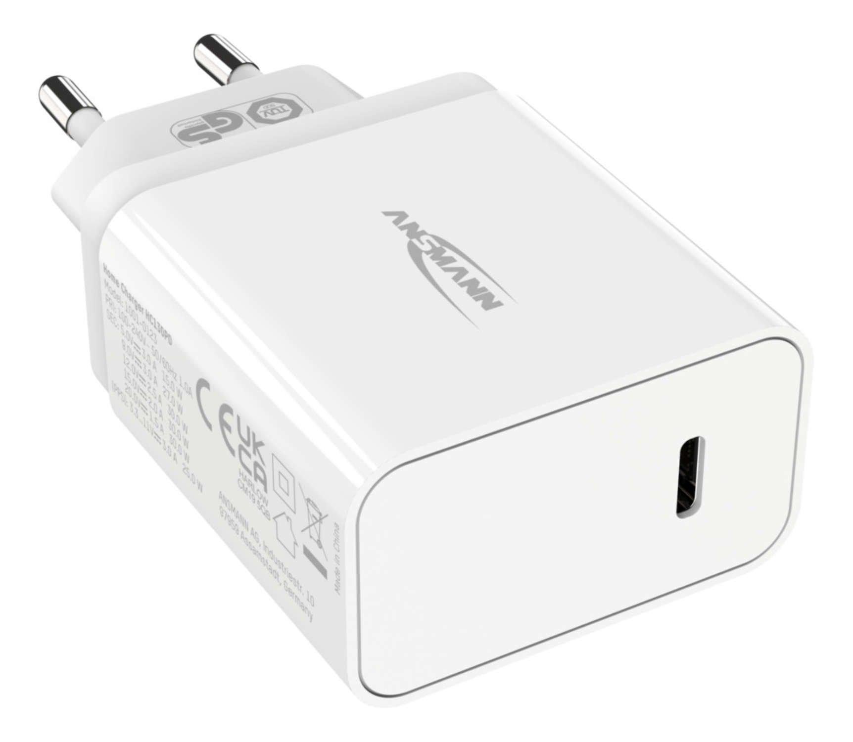 ANSMANN  HC130PD Smartphone Blanc Secteur Charge rapide Intérieure 