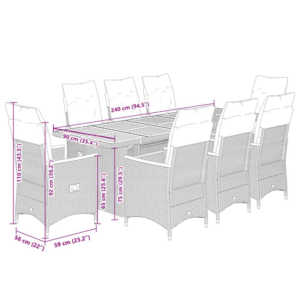 VidaXL Ensemble de bistro rotin synthétique  