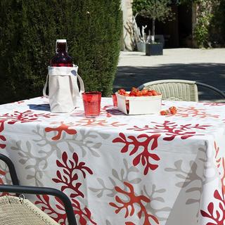 Fleur de Soleil Nappe enduite Corail  