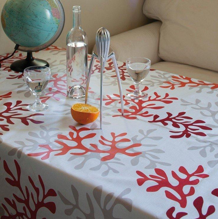 Fleur de Soleil Nappe enduite Corail  