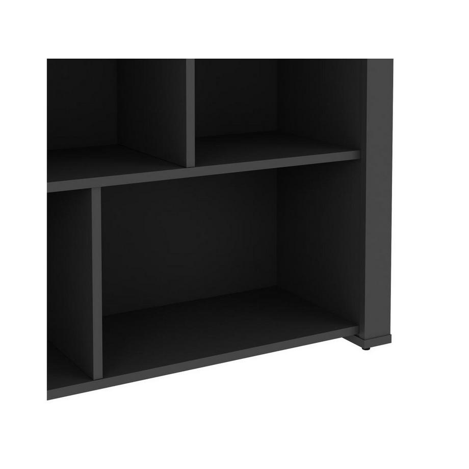 Vente-unique  Ilot central de cuisine avec 7 niches - Naturel et anthracite - OPOLE 