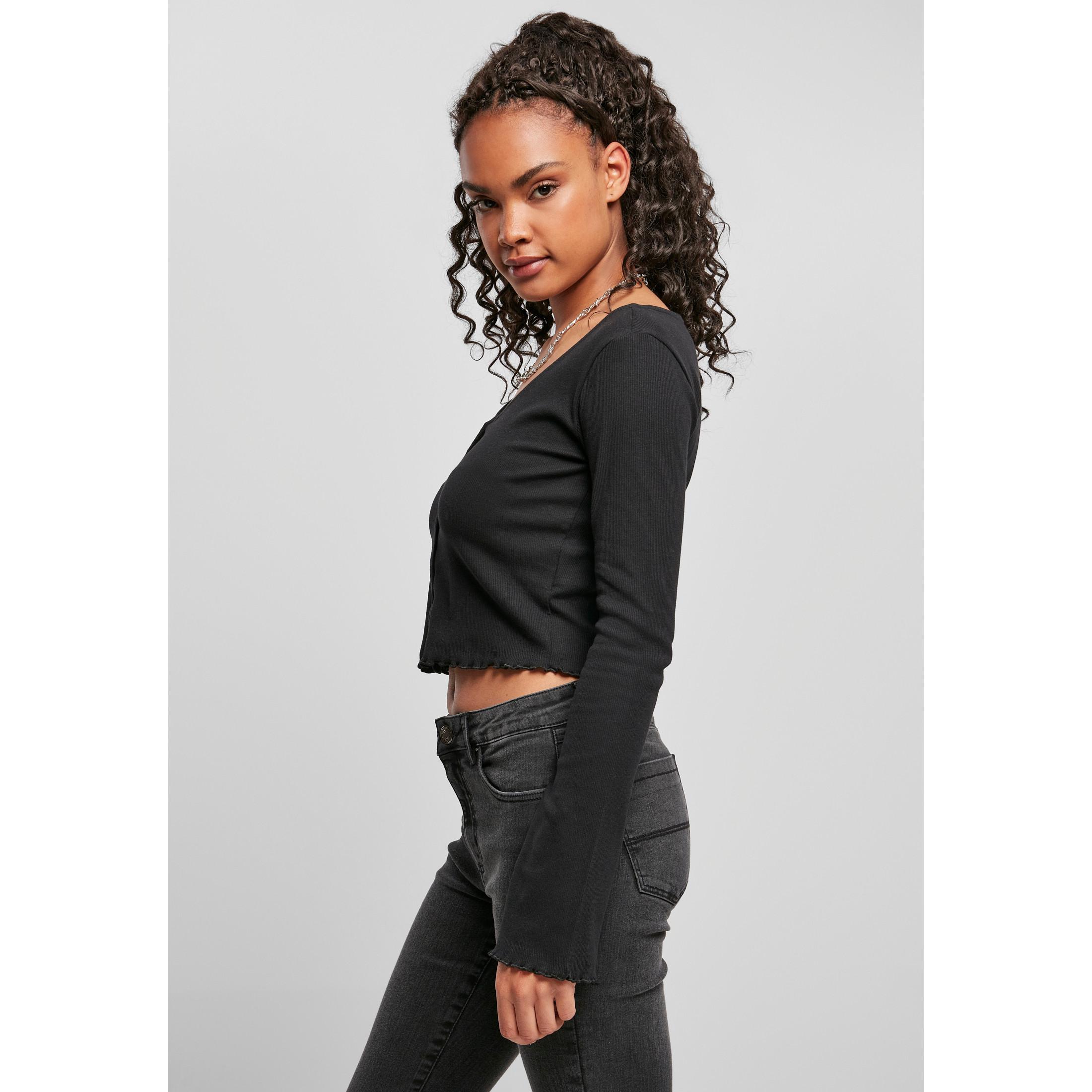 URBAN CLASSICS  Strickjacke  cropped rib (GT) 