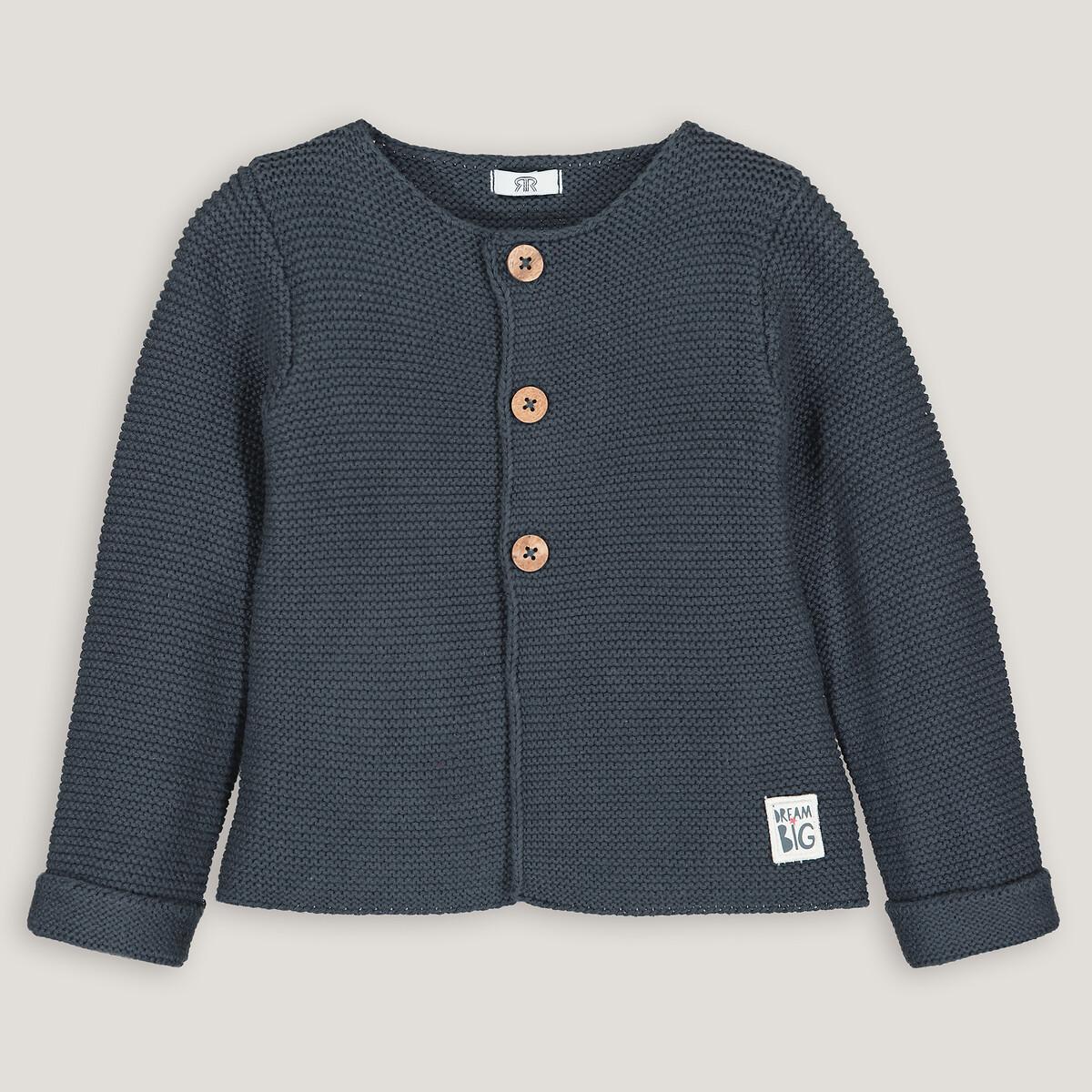 Image of Strickjacke Mit Knöpfen Aus Bio-baumwolle Unisex Grau 6 mesi