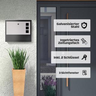 Arebos Moderner Design Briefkasten Wandbriefkasten Postkasten Zeitungsfach  