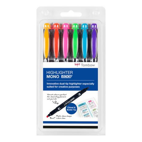 Tombow Tombow MONO edge evidenziatore 6 pz Punta a ogiva/sottile Multicolore  