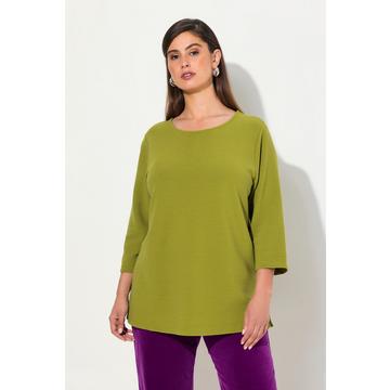 Sweatshirt, Querrippen, Rundhals, 3/4-Arm