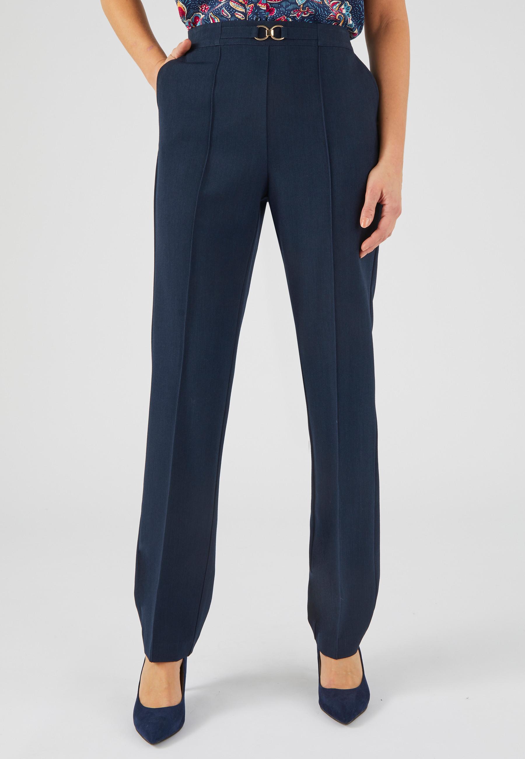 Image of Schlupfhose Mit Ausgefallener Schnalle Damen Blau 40
