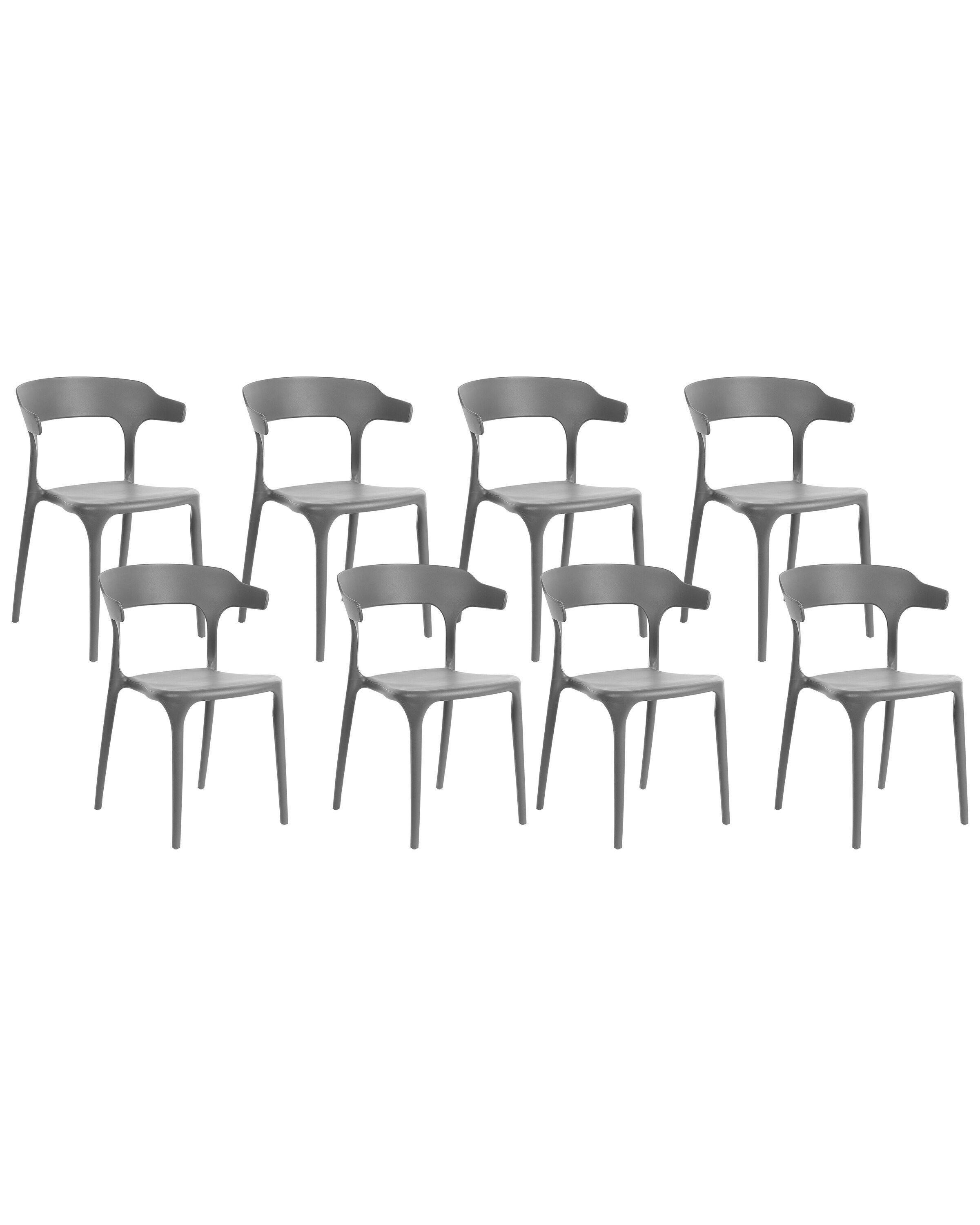 Beliani Set mit 8 Stühlen aus Polypropylen Modern GUBBIO  