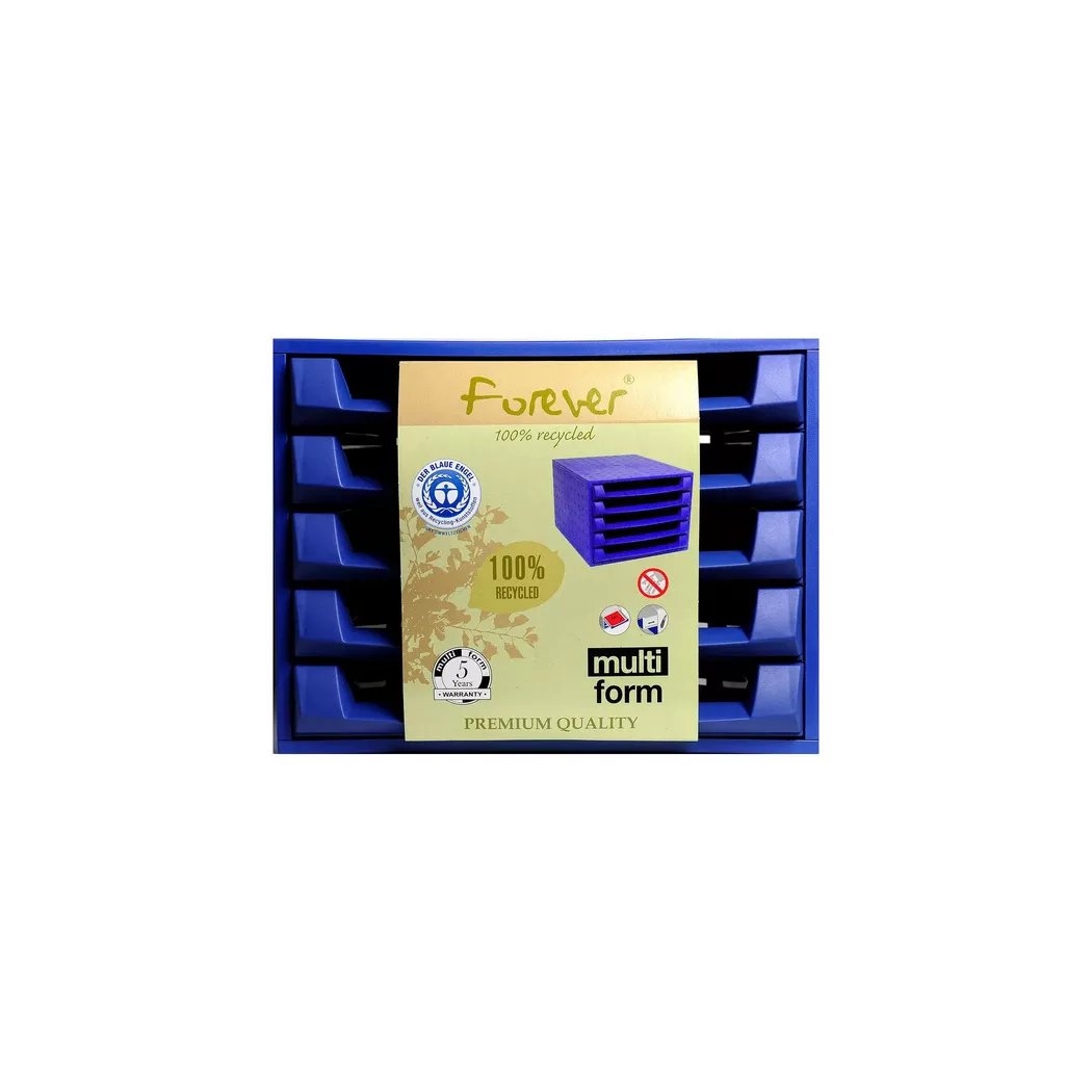 Exacompta The Box Forever 5 Drawer Unit, Cobalt Blue