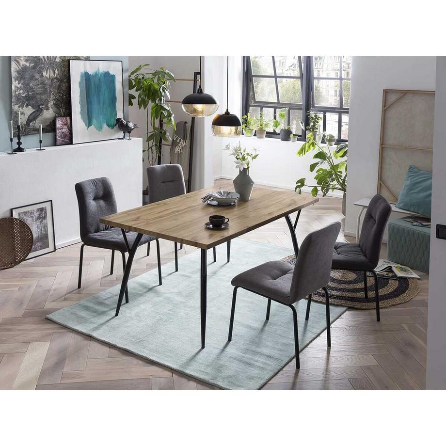 mutoni Table de salle à manger Trestric métal naturel 150  