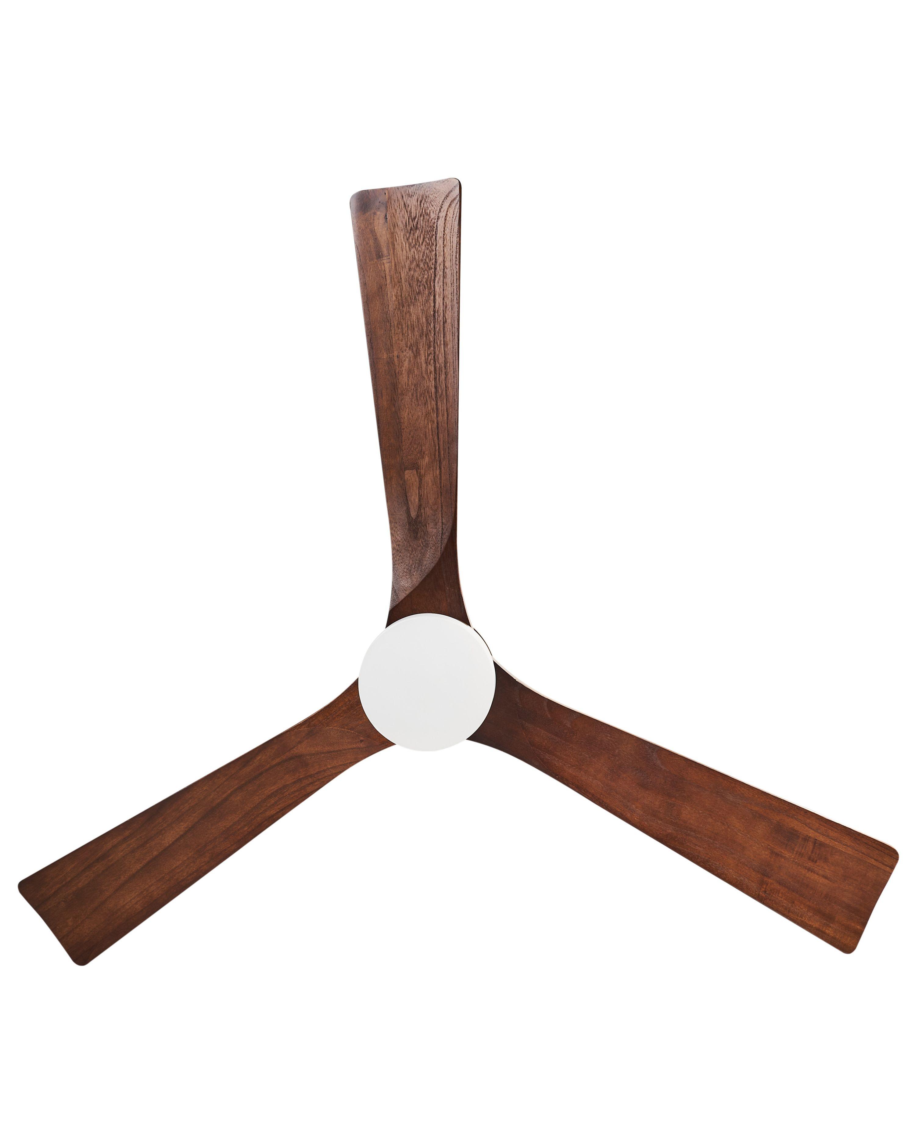 Beliani Ventilatore a soffitto con luce en Legno di Paulownia Classico ARUWIMI  