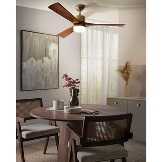 Beliani Ventilatore a soffitto con luce en Legno di Paulownia Classico ARUWIMI  