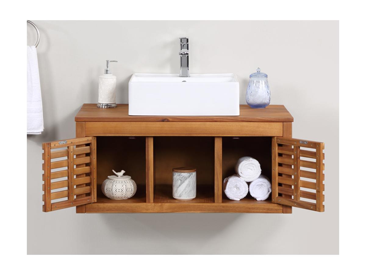 Vente-unique Mobile bagno sospeso con lavabo semplice  Antracite PENEBEL  