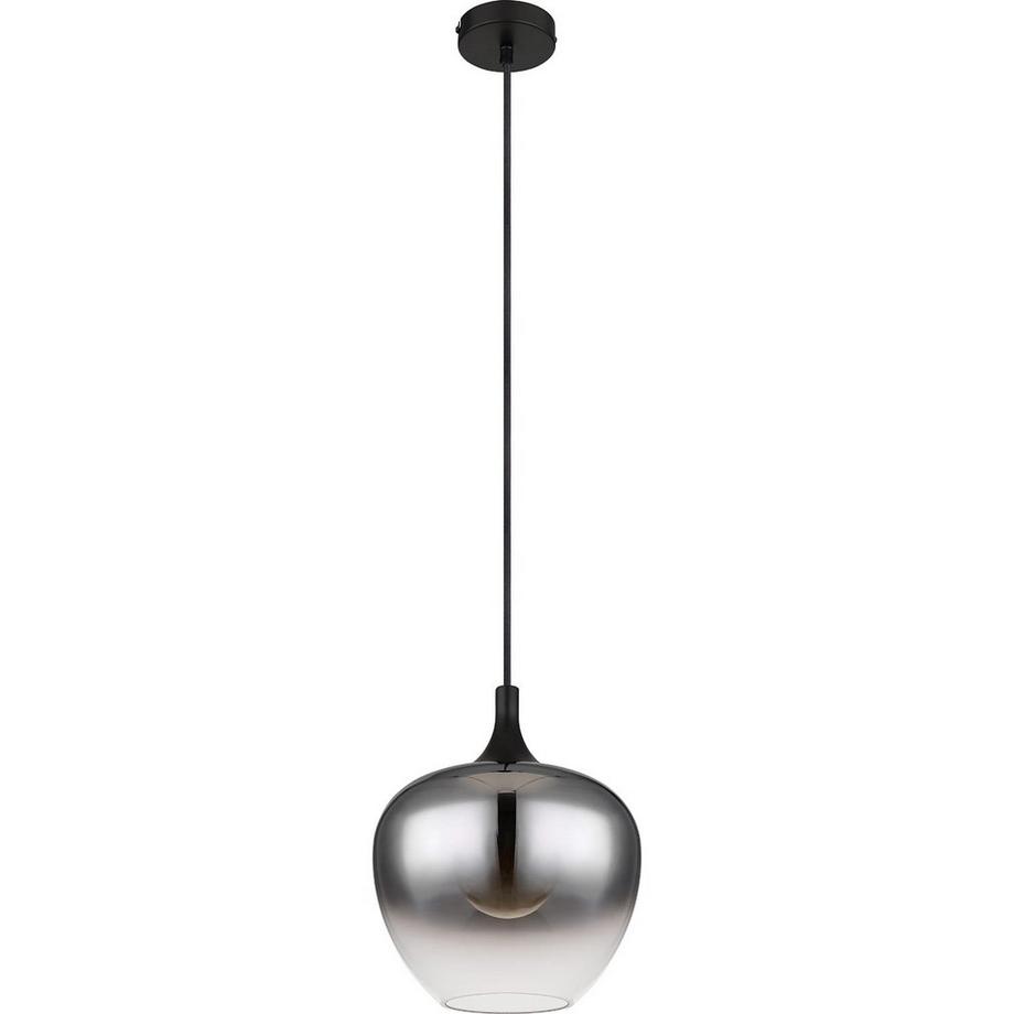 mutoni Lampe à suspension Maxy métal noir fumé 1xE27  