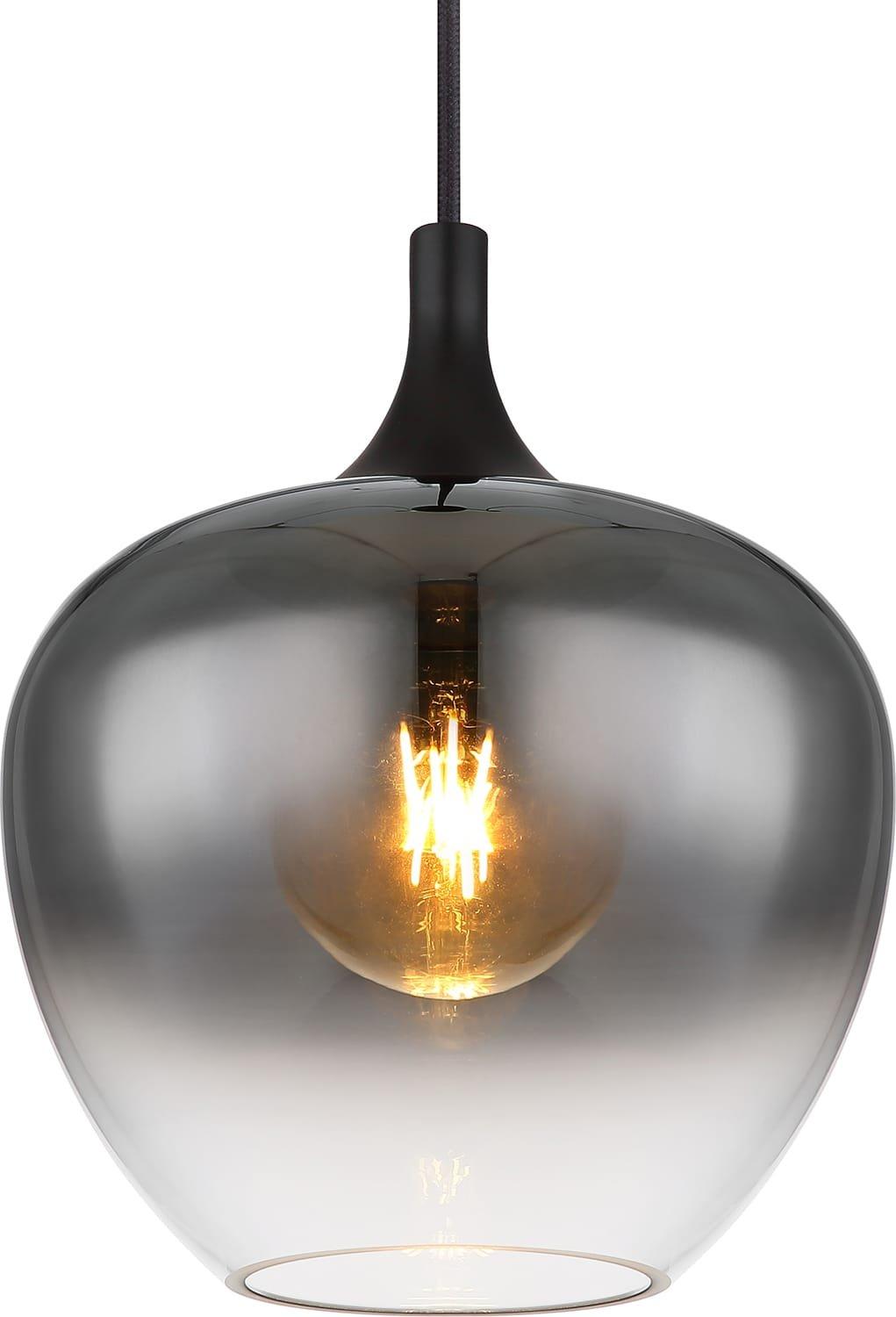 mutoni Lampe à suspension Maxy métal noir fumé 1xE27  