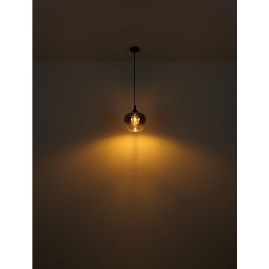 mutoni Lampe à suspension Maxy métal noir fumé 1xE27  