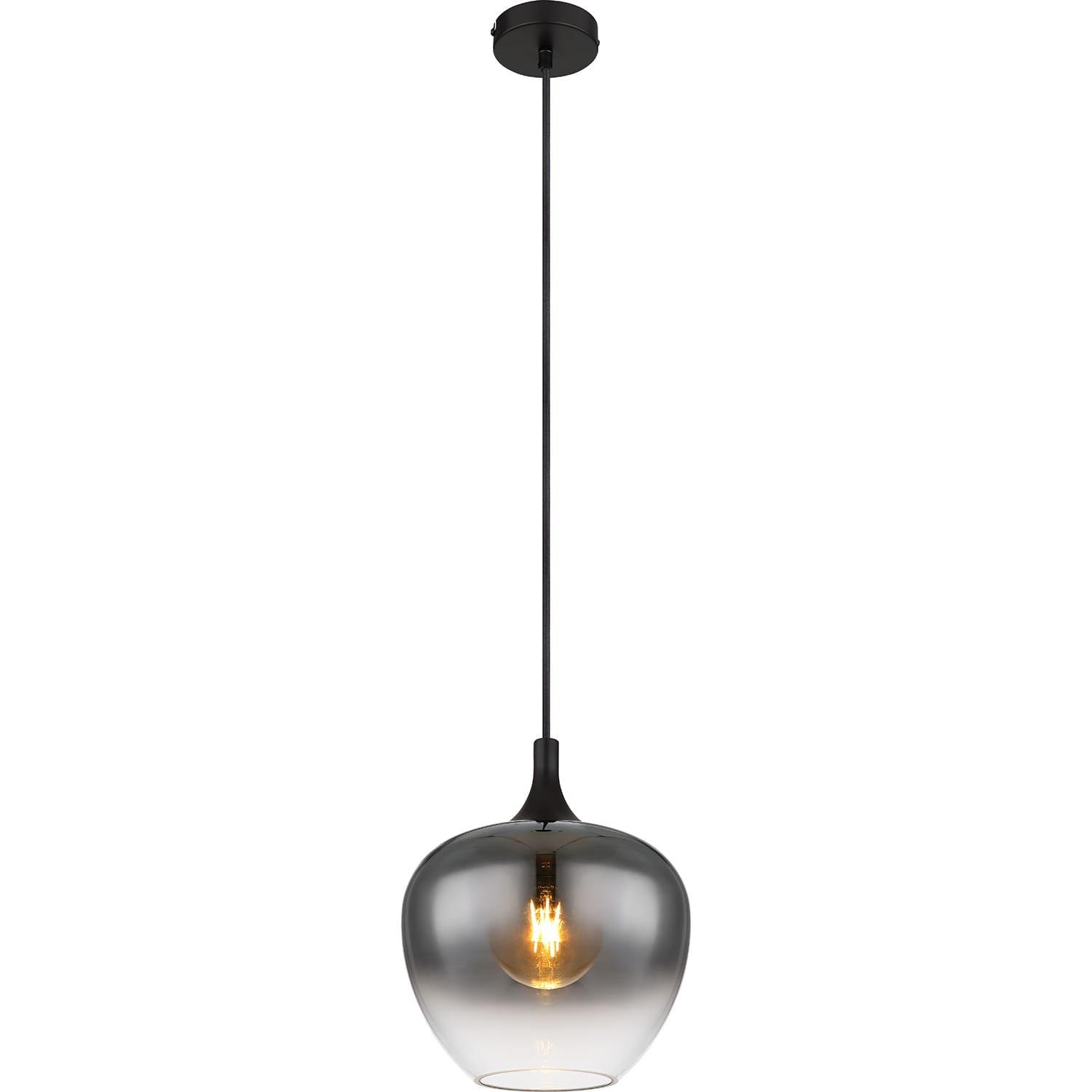 mutoni Lampe à suspension Maxy métal noir fumé 1xE27  