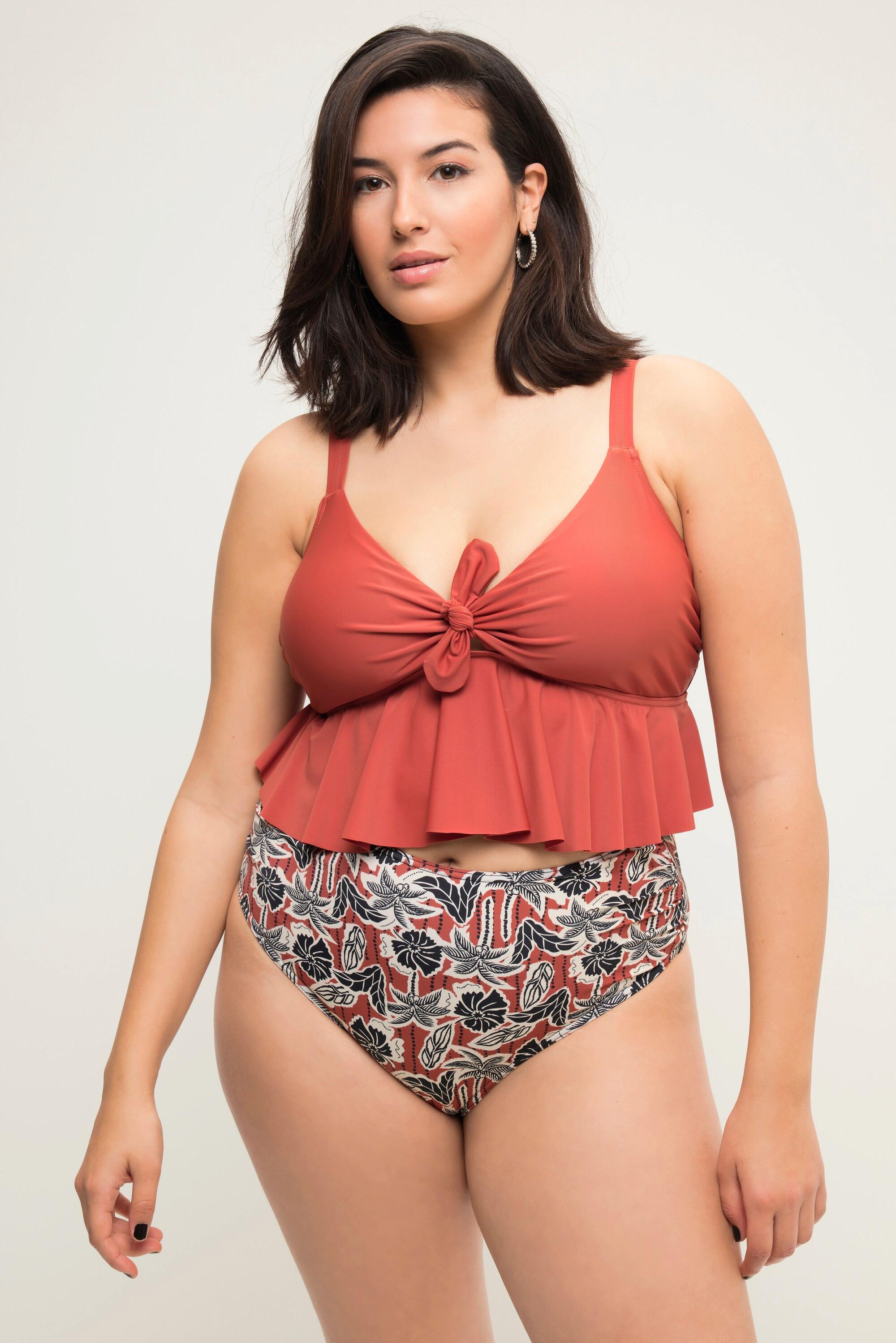 Studio Untold  Top del bikini con coppe morbide, fiocco e volant 