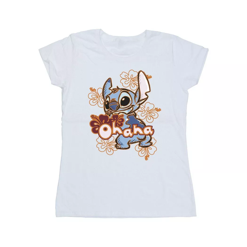 Disney - Ohana TShirt, für Damen, Weiss, Größe S