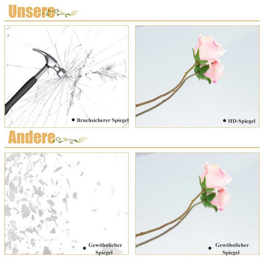 Northix Rechteckiger Ganzkörperspiegel mit Hängehaken für Tür 33x119cm Schwarz  