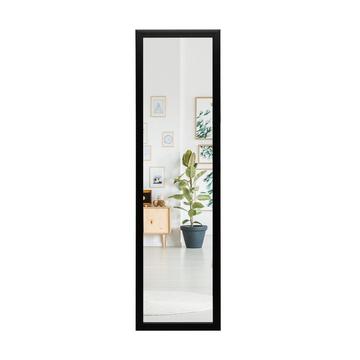 Rechteckiger Ganzkörperspiegel mit Hängehaken für Tür 33x119cm Schwarz