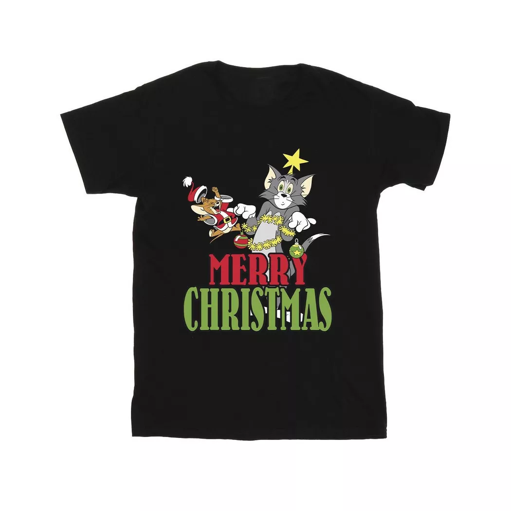 Warner Bros - Merry Christmas Baubles T-Shirt, für Herren, Schwarz, Größe S