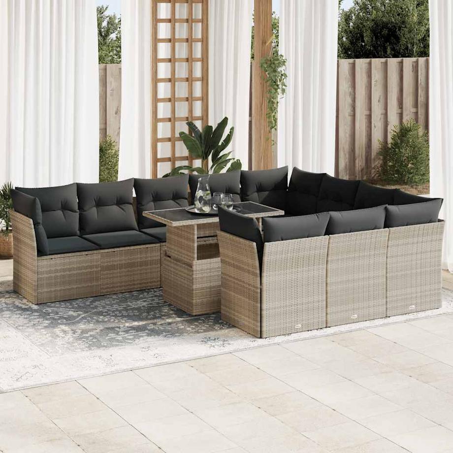 VidaXL Ensemble de canapés de jardin rotin synthétique  