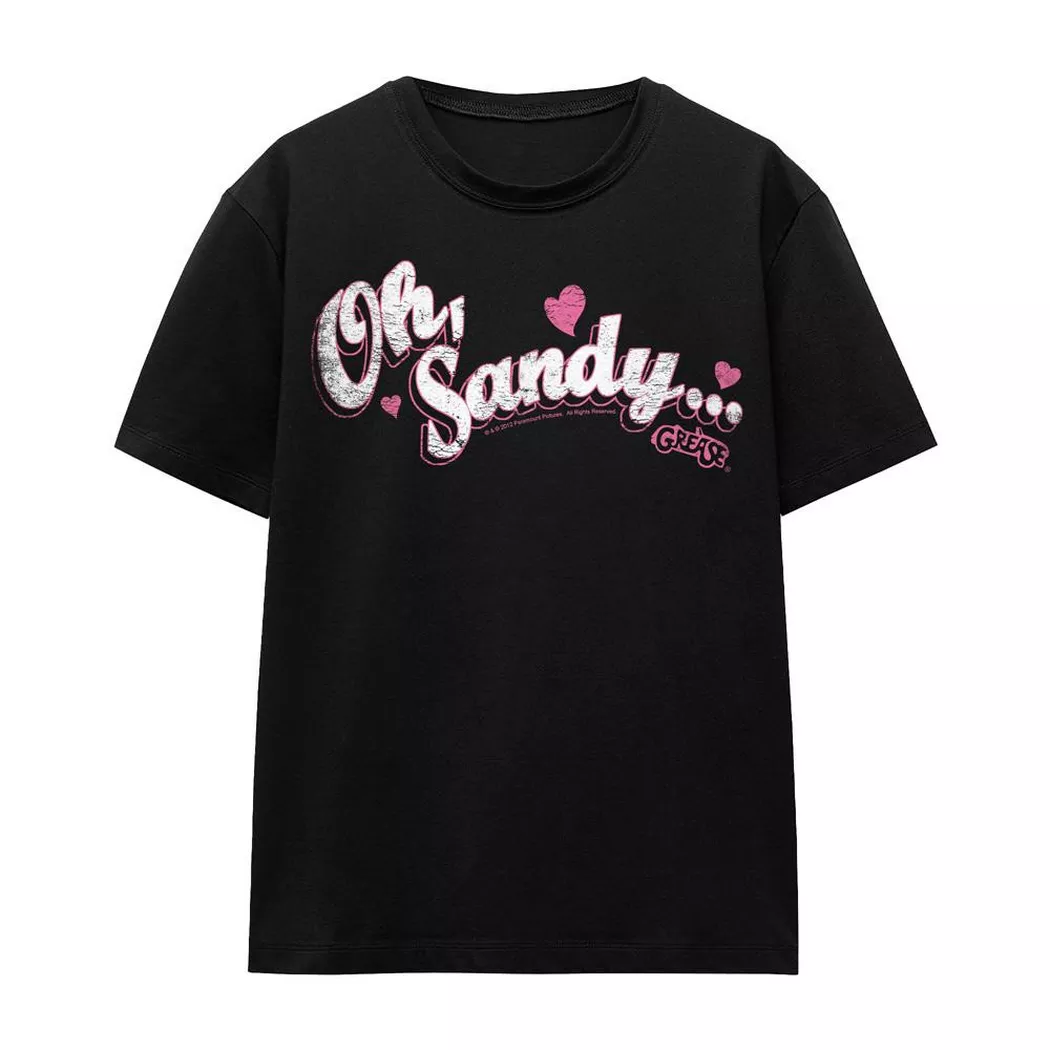 Grease - Oh Sandy T-Shirt, für Damen, Schwarz, Größe M