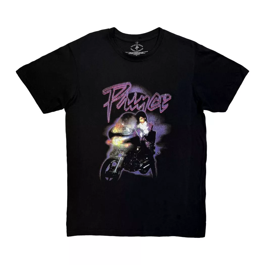Prince - Purple Rain Logo Outline T-Shirt, für Damen, Schwarz, Größe M