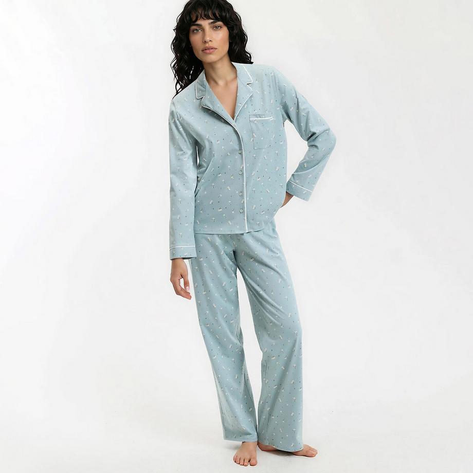 Pyjama mit Blumenprint aus Baumwolljersey