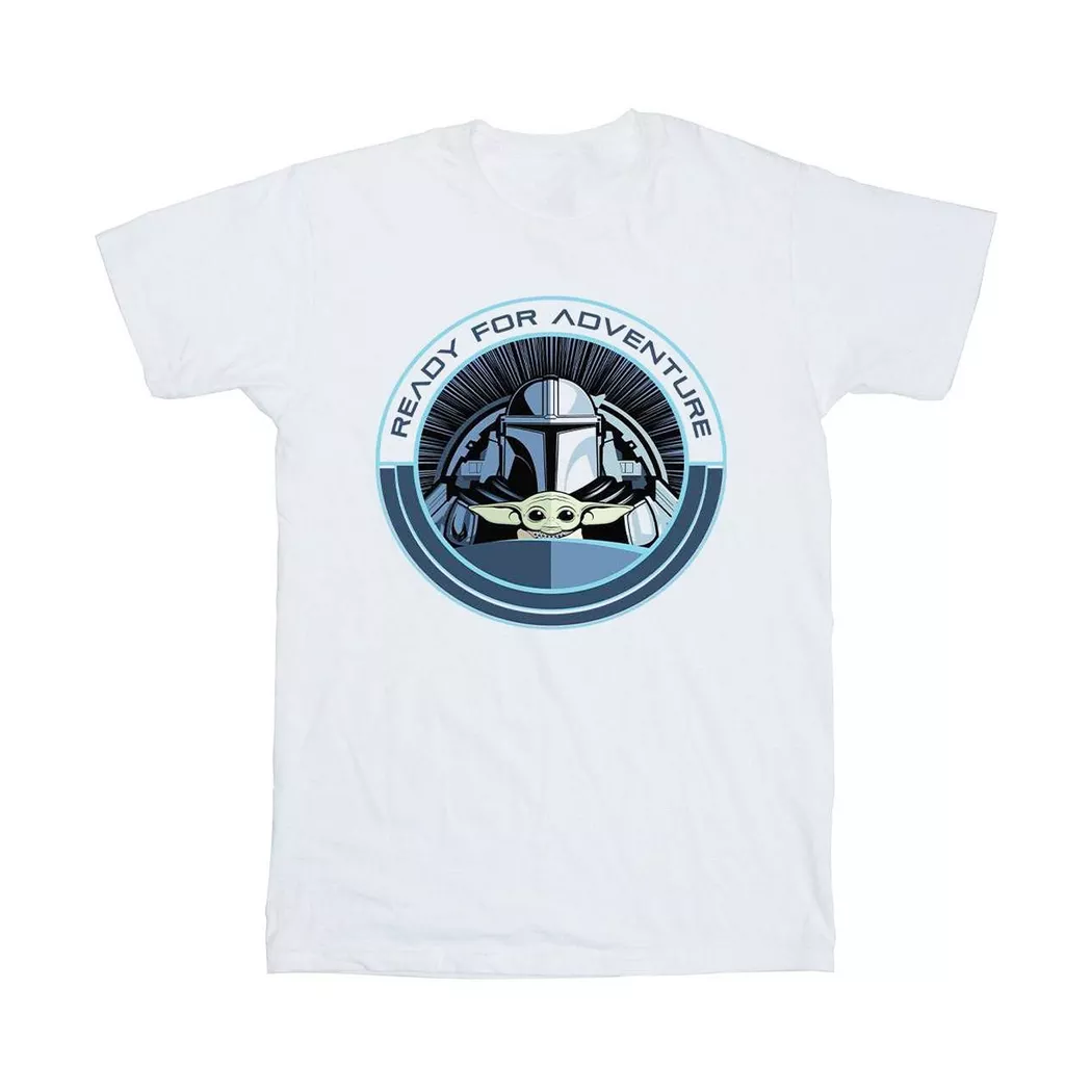 STAR WARS - The Mandalorian Ready For Adventure T-Shirt, 128, Weiss