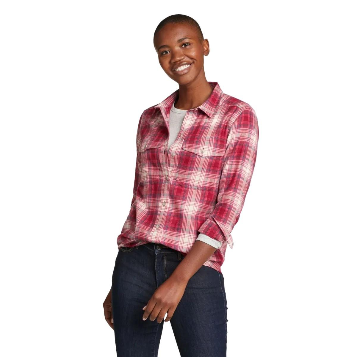 Image of Fremont Hemd Pattentasche Damen Dunkelrot L