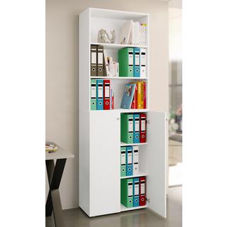 VCM Büroschrank mit 6 Fächern | Büroregal | moderner Aktenschrank mit Drehtüren | Maße ca. H. 220 x B. 70 x T. 40cm – Lona 6-Fach  