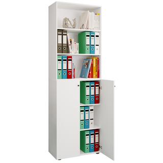 VCM Armoire de bureau Livres Classeurs Meuble de bureau Armoire Lona 6 portes battantes Étagère  