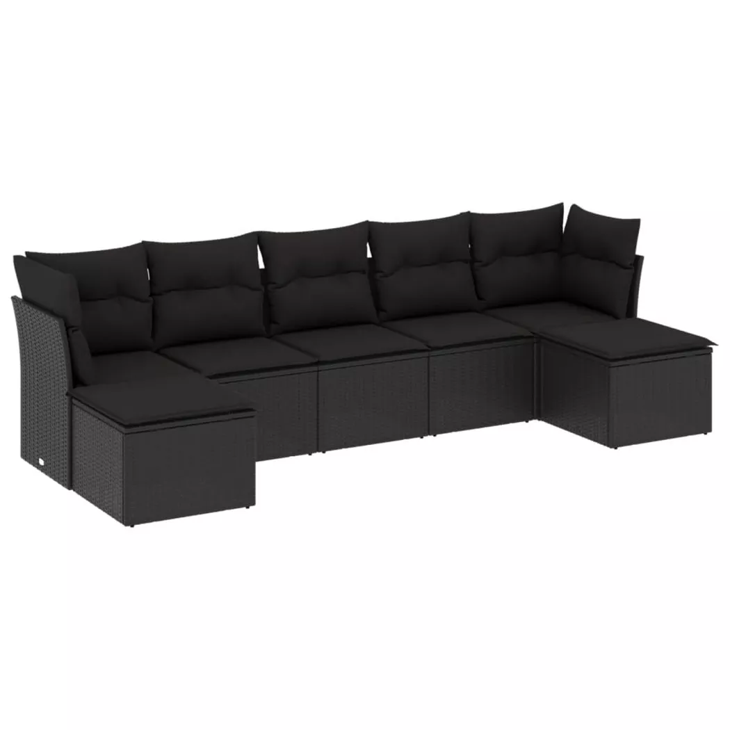 VidaXL - Garten sofagarnitur poly-rattan, One Size, Schwarz