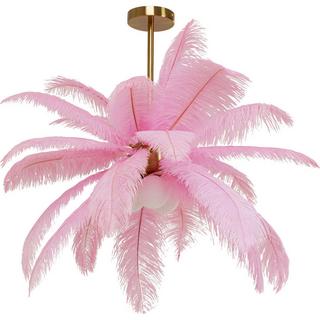 KARE Design Lampe à suspendre Feather Palm Pink ronde 87  