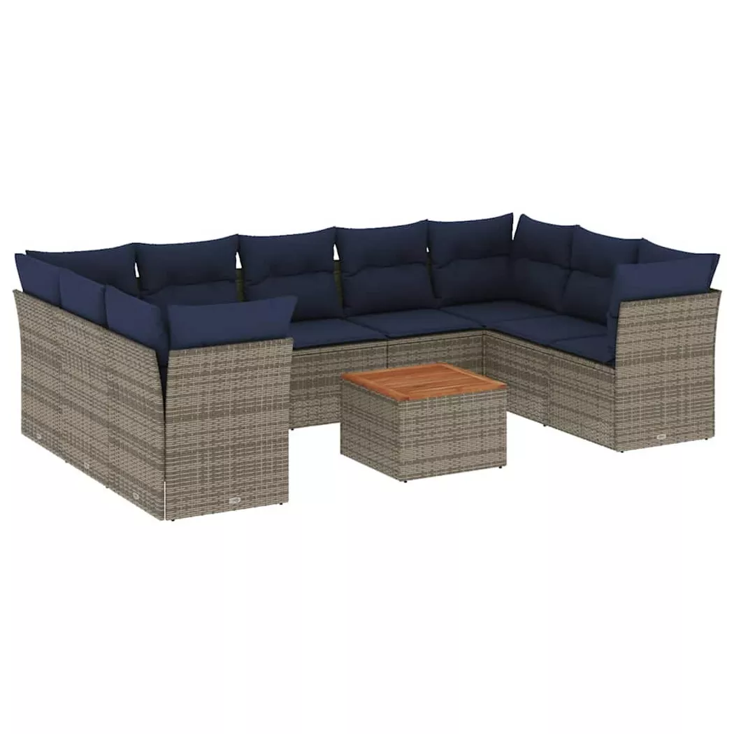 VidaXL - Garten sofagarnitur poly-rattan, One Size, Grau