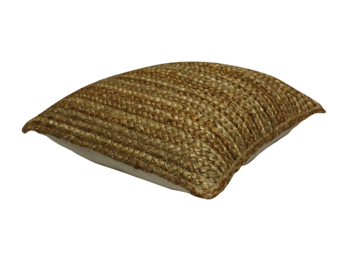 Vente-unique Kissen geflochten - 100 % Jute - 60 x 60 cm - Naturfarben - ZAMBAI  