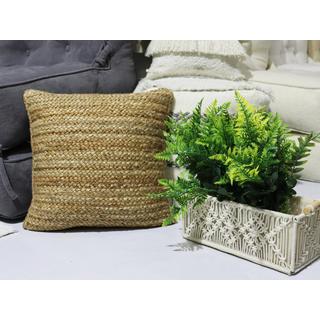 Vente-unique Kissen geflochten - 100 % Jute - 60 x 60 cm - Naturfarben - ZAMBAI  