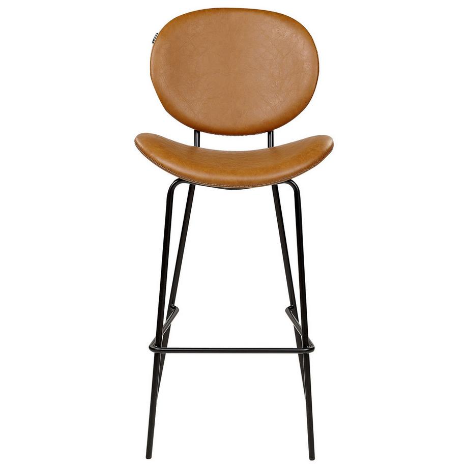 Beliani Lot de 2 chaises de bar en Cuir PU Traditionnel LUANA  