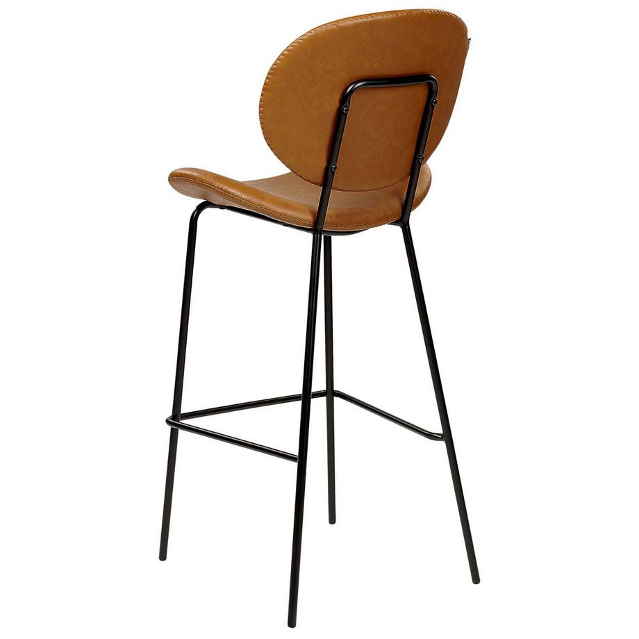 Beliani Lot de 2 chaises de bar en Cuir PU Traditionnel LUANA  