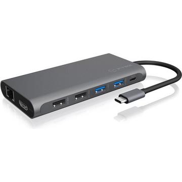 ICY BOX IB-DK4050-CPD Kabelgebunden USB 3.2 Gen 1 (3.1 Gen 1) Type-C Anthrazit