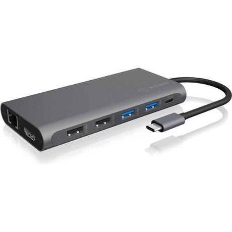 ICY Box  ICY BOX IB-DK4050-CPD Kabelgebunden USB 3.2 Gen 1 (3.1 Gen 1) Type-C Anthrazit 
