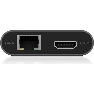 ICY Box  ICY BOX IB-DK4050-CPD Kabelgebunden USB 3.2 Gen 1 (3.1 Gen 1) Type-C Anthrazit 