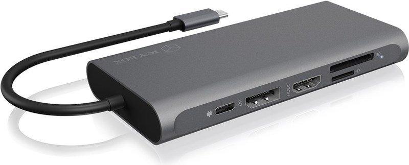 ICY Box  ICY BOX IB-DK4050-CPD Kabelgebunden USB 3.2 Gen 1 (3.1 Gen 1) Type-C Anthrazit 