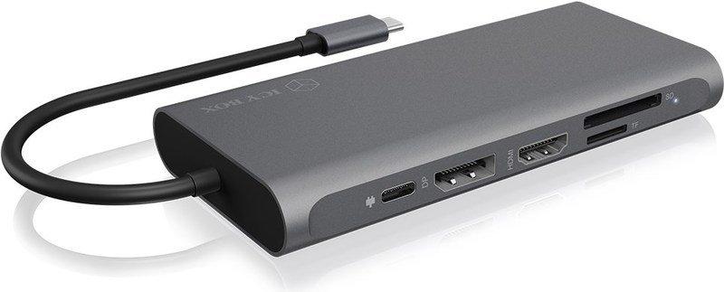 ICY Box  ICY BOX IB-DK4050-CPD Avec fil USB 3.2 Gen 1 (3.1 Gen 1) Type-C Anthracite 